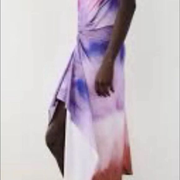 Zara Multi Color thin strap dress Asymmetrical hem line - Picture 6 of 10